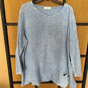 Jess and Jane XL blue soft tunic blouse top